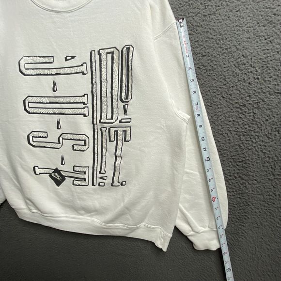 Vintage 90s Nike Puff Paint Graphic Swoosh Pullover Sweatshirt Crewneck Size XL - Picture 5 of 16